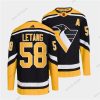 Pittsburgh Penguins #58 Kris Letang Musta 2022 Käänteinen Retro Ommeltu Paita – Miesten