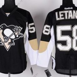 Pittsburgh Penguins #58 Kris Letang Musta Paita – Lasten