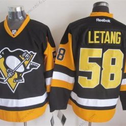 Pittsburgh Penguins #58 Kris Letang Musta Vieras Paita – Miesten