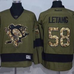 Pittsburgh Penguins #58 Kris Letang Musta Vieras Reebok Jääkiekko Paita – Miesten