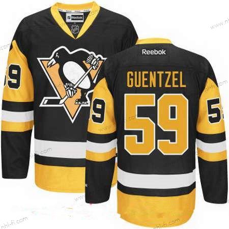 Pittsburgh Penguins #59 Jake Guentzel Musta Vieras Ommeltu NHL Reebok Jääkiekko Paita – Miesten