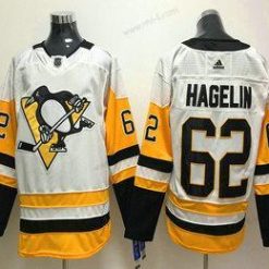 Pittsburgh Penguins #62 Carl Hagelin Valkoinen 2017-2018 Jääkiekko Ommeltu NHL Paita – Miesten