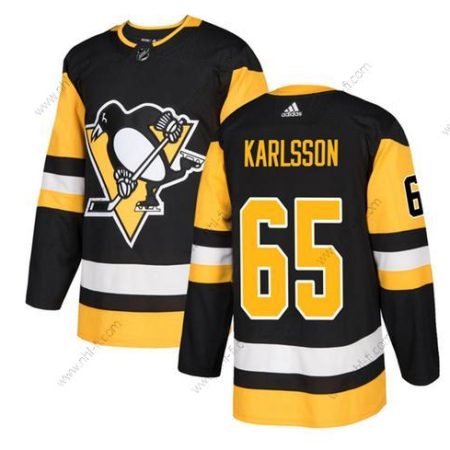 Pittsburgh Penguins #65 Erik Karlsson Musta Ommeltu Paita – Miesten