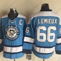 Pittsburgh Penguins #66 Mario Lemieux 1960 Sininen CCM Vintage Jääkiekko Paita – Miesten