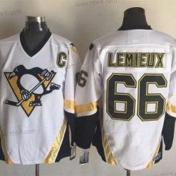 Pittsburgh Penguins #66 Mario Lemieux 2002-03 Valkoinen CCM Vintage Paita – Miesten