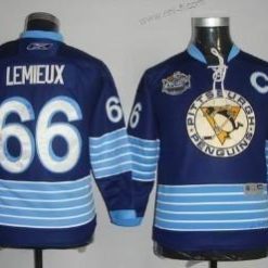 Pittsburgh Penguins #66 Mario Lemieux Laivastonsininen Sininen Vieras Paita – Lasten