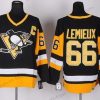 Pittsburgh Penguins #66 Mario Lemieux Musta Retro CCM Paita – Miesten