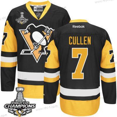 Pittsburgh Penguins #7 Matt Cullen Musta Vieras Paita 2017 Stanley Cup Champions Patch – Miesten