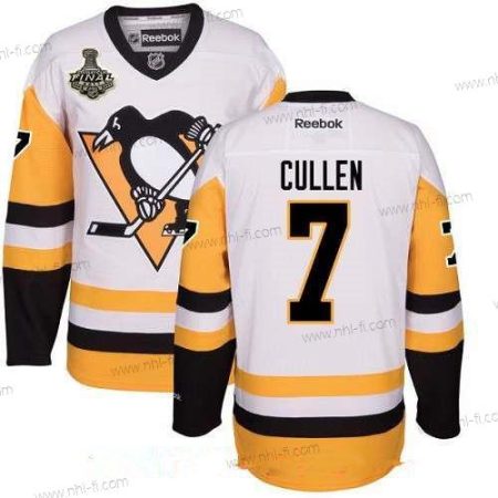 Pittsburgh Penguins #7 Matt Cullen Valkoinen Vieras 2017 Stanley Cup Finals Patch Ommeltu NHL Reebok Jääkiekko Paita – Miesten