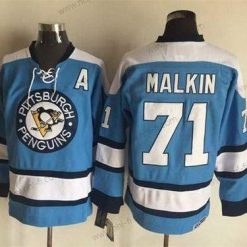 Pittsburgh Penguins #71 Evgeni Malkin 1960 Sininen CCM Vintage Jääkiekko Paita – Miesten