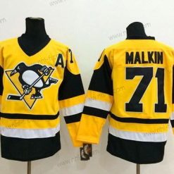 Pittsburgh Penguins #71 Evgeni Malkin Keltainen Retro CCM Paita – Miesten