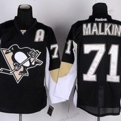 Pittsburgh Penguins #71 Evgeni Malkin Musta Paita – Miesten