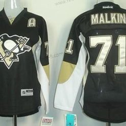 Pittsburgh Penguins #71 Evgeni Malkin Musta Paita – Naisten