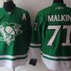 Pittsburgh Penguins #71 Evgeni Malkin St. Patrick’S Day Vihreä Paita – Miesten