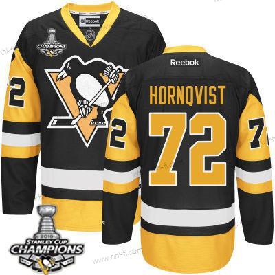 Pittsburgh Penguins #72 Patric Hornqvist Musta Vieras Paita 2017 Stanley Cup Champions Patch – Miesten