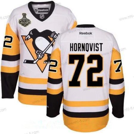 Pittsburgh Penguins #72 Patric Hornqvist Valkoinen Vieras 2017 Stanley Cup Finals Patch Ommeltu NHL Reebok Jääkiekko Paita – Miesten