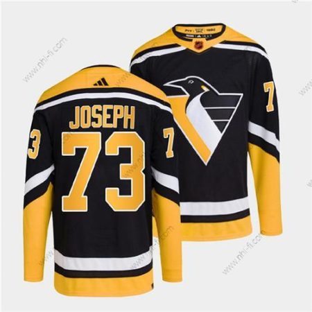 Pittsburgh Penguins #73 Pierre-Olivier Joseph Musta 2022 Käänteinen Retro Ommeltu Paita – Miesten