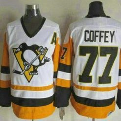 Pittsburgh Penguins #77 Paul Coffey 1988-89 Valkoinen CCM Vintage Paita – Miesten