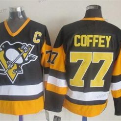 Pittsburgh Penguins #77 Paul Coffey Musta Retro CCM Paita – Miesten