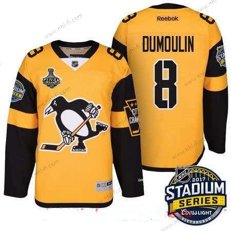 Pittsburgh Penguins #8 Brian Dumoulin Keltainen Stadium Series 2017 Stanley Cup Finals Patch Ommeltu NHL Reebok Jääkiekko Paita – Miesten