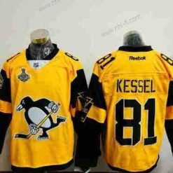 Pittsburgh Penguins #81 Phil Kessel Keltainen Stadium Series 2017 Stanley Cup Finals Patch Ommeltu NHL Reebok Jääkiekko Paita – Miesten