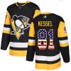 Pittsburgh Penguins #81 Phil Kessel Musta Kotiottelu Aito USA Flag Ommeltu NHL Paita – Nuoret