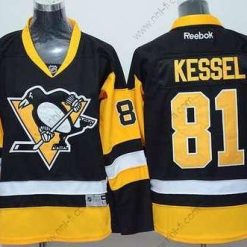 Pittsburgh Penguins #81 Phil Kessel Musta Vieras NHL Reebok Paita – Nuoret