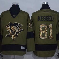 Pittsburgh Penguins #81 Phil Kessel Vihreä Salute to Service Ommeltu NHL Reebok Jääkiekko Paita – Miesten