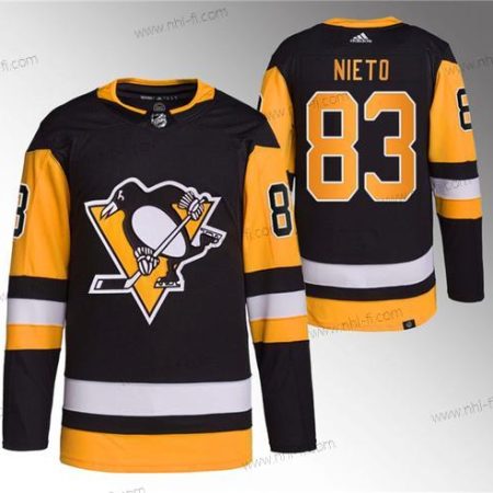 Pittsburgh Penguins #83 Matt Nieto Musta Ommeltu Paita – Miesten