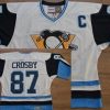 Pittsburgh Penguins #87 Sidney Crosby 1972 Valkoinen With Sininen Retro CCM Paita – Miesten