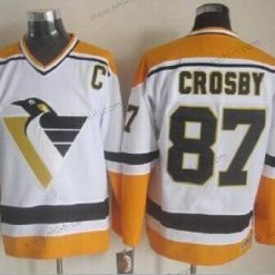 Pittsburgh Penguins #87 Sidney Crosby 1992-93 Valkoinen CCM Vintage Paita – Miesten