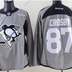 Pittsburgh Penguins #87 Sidney Crosby 2014 Training Harmaa Paita – Miesten