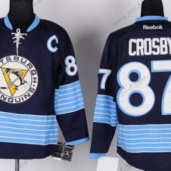 Pittsburgh Penguins #87 Sidney Crosby Laivastonsininen Sininen Vieras Paita – Miesten