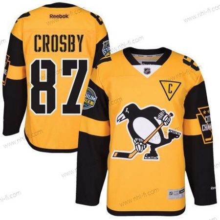 Pittsburgh Penguins #87 Sidney Crosby Musta 2017 Stadium Series Ommeltu NHL Paita – Miesten