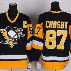 Pittsburgh Penguins #87 Sidney Crosby Musta Retro CCM Paita – Miesten