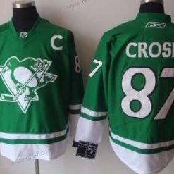 Pittsburgh Penguins #87 Sidney Crosby St. Patrick’S Day Vihreä Paita – Miesten