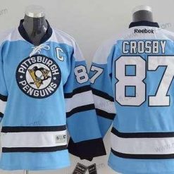 Pittsburgh Penguins #87 Sidney Crosby Vaihtopaita Sininen NHL Reebok Paita – Nuoret