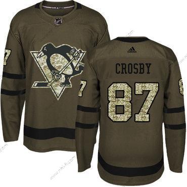 Pittsburgh Penguins #87 Sidney Crosby Vihreä Salute to Service Ommeltu NHL Paita – Nuoret