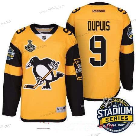 Pittsburgh Penguins #9 Pascal Dupuis Keltainen Stadium Series 2017 Stanley Cup Finals Patch Ommeltu NHL Reebok Jääkiekko Paita – Miesten