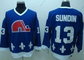 Quebec Nordiques #13 Mats Sundin Laivastonsininen Sininen Retro CCM Paita – Miesten