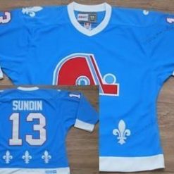 Quebec Nordiques #13 Mats Sundin Sininen Retro CCM Paita – Miesten