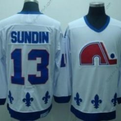 Quebec Nordiques #13 Mats Sundin Valkoinen Retro CCM Paita – Miesten