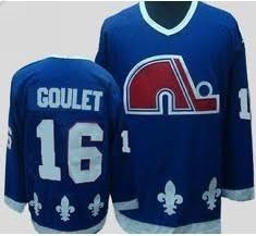 Quebec Nordiques #16 Michel Goulet Laivastonsininen Sininen Retro CCM Paita – Miesten