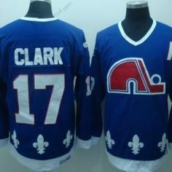 Quebec Nordiques #17 Wendel Clark Laivastonsininen Sininen Retro CCM Paita – Miesten