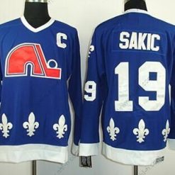 Quebec Nordiques #19 Joe Sakic Laivastonsininen Sininen Retro CCM Paita – Miesten