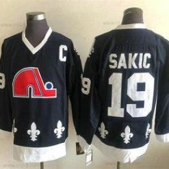 Quebec Nordiques #19 Joe Sakic Musta CCM Retro Ommeltu NHL Paita – Miesten