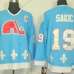 Quebec Nordiques #19 Joe Sakic Sininen Retro CCM Paita – Miesten