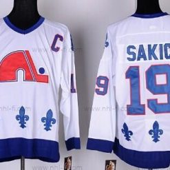 Quebec Nordiques #19 Joe Sakic Valkoinen Retro CCM Paita – Miesten