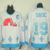 Quebec Nordiques #19 Joe Sakic Valkoinen With Sininen Retro CCM Paita – Miesten