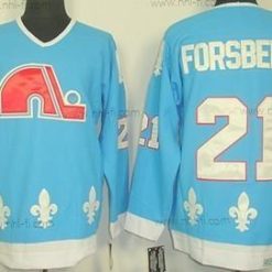 Quebec Nordiques #21 Peter Forsberg Sininen Retro CCM Paita – Miesten